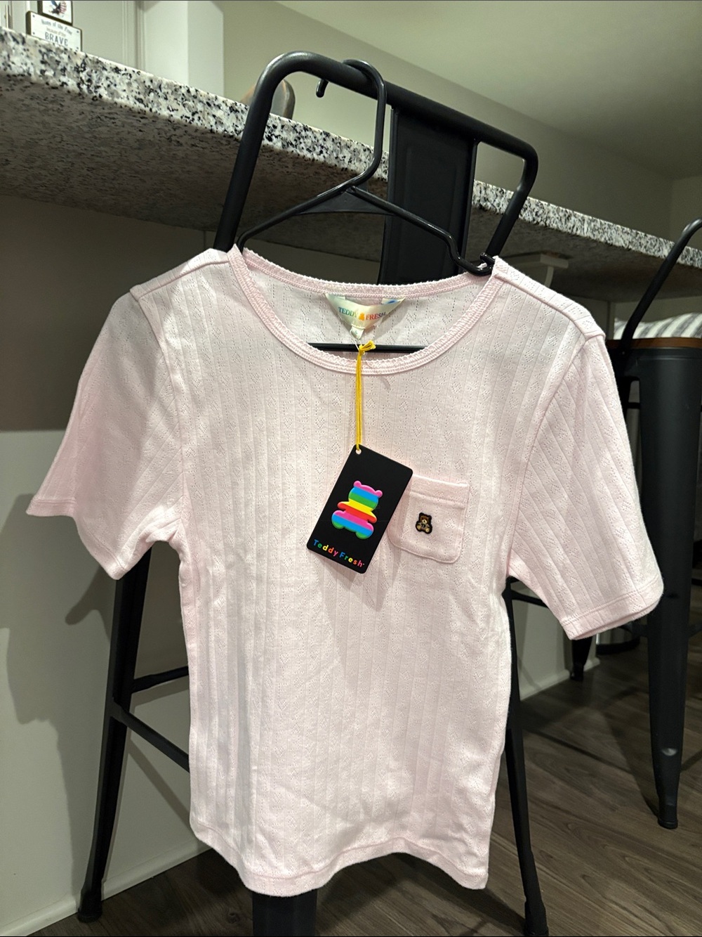 NWT Teddy Fresh Pointelle Mini Pocket Tee - Women’s Size Large